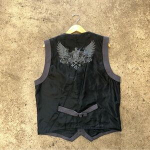 Y2K Guess Men’s Black Wing Graphic Vest XL